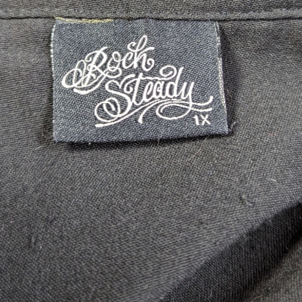 RockSteady Skull Lace A-Line Rockabilly Retro Swing Plus Size Skirt (1X) - Picture 3 of 5